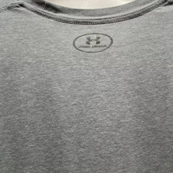 Under Armour Heat Gear Men's Medium Grey Loose Fit UA Logo Athletic Wear T-Shirt - Picture 8 of 12